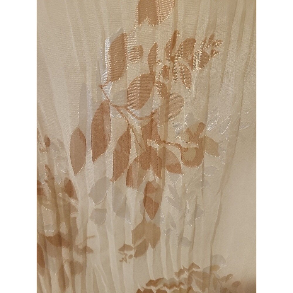 Vince Top Burnout Camisole In Peach Cream Pleated Coquette Modern Floral L - Picture 5 of 7